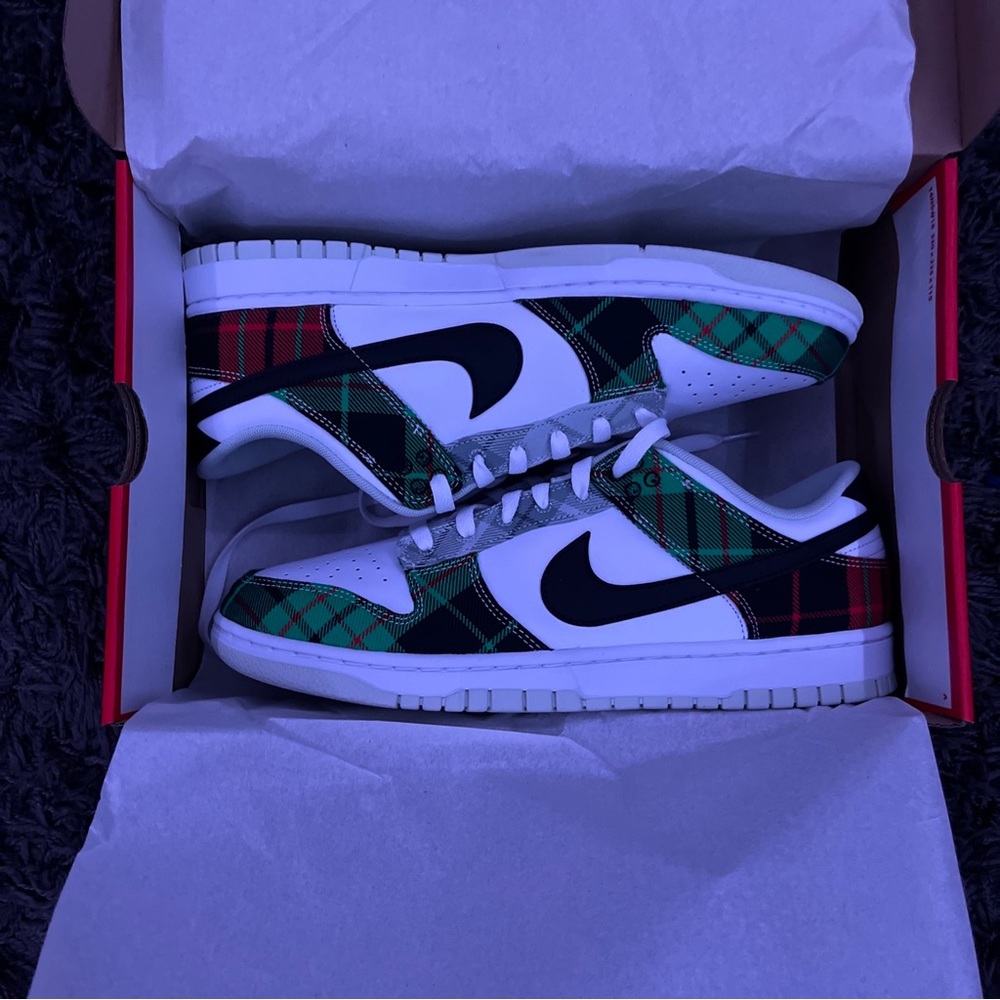 Size 11.5- Nike Dunk Low Tartan Plaid  2023. Brand New In Box With Tags